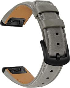 img 4 attached to TRUMiRR Genuine Cowhide Leather Watch Band for Garmin Fenix 6/6 Pro/Fenix 5/5 Plus - Premium 22mm Quick Fit Strap for Instinct/Forerunner/Approach/Quatix