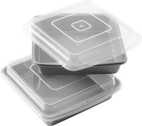 img 3 attached to 🍰 Wilton Recipe Right Non-Stick 9-Inch Square Baking Pan - Set of 2 with Lid: Perfect for Baking Delights!