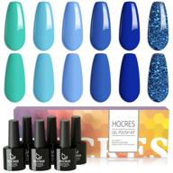 hocres gel nail polish set- summer sky blue collection: 6 trendy shades for beautiful blue nail art - soak off uv led lamp gel nail kit, perfect for diy manicure at home - 7.5ml logo