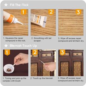 img 1 attached to NADAMOO Wood Furniture Repair Kit: 14 Colors for Scratch Repair & Touch Ups on Wooden Floors, Tables, Cabinets, and Doors - Includes Black, White, Gray, Oak, Maple Veneer