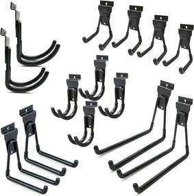 img 4 attached to 🔧 Maximize Garage Storage with 14-Pack Slatwall Hooks and Hangers: Multi-Size Slat Wall Accessories