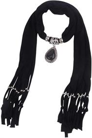 img 1 attached to GOGNGTR Waterdrop Necklace Printing Polyester Women's Accessories and Scarves & Wraps