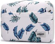 🍌 kinmac 360° protective water resistant laptop case bag sleeve with handle for 12-13 inch surface pro, macbook pro 13", macbook 12", new macbook air 13" retina, and ipad pro 12.9" - banana leaf design logo