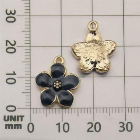 img 1 attached to 40pcs Gold Plated Enamel Cherry Blossom Flower Charms Pendant for Jewelry Making - DIY Necklace, Bracelet, Earring, and Accessories (M208)