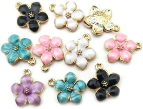 img 2 attached to 40pcs Gold Plated Enamel Cherry Blossom Flower Charms Pendant for Jewelry Making - DIY Necklace, Bracelet, Earring, and Accessories (M208)