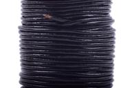 🔌 premium konmay 2.0mm black soft round real jewelry leather cord - 25 yards logo