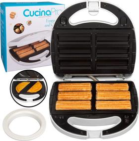 img 4 attached to 🍩 Efficient Empanada and Churro Maker Machine - 4 Removable Plates - Hassle-free Cooking, Ideal as Empanada or Churro Press - Includes Dough Cutting Circle for Perfect Measurements - Fun Gift