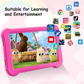 img 2 attached to 👧 Kids Tablet with Android 10, 7 Inch IPS Display, 2GB RAM, 32GB Storage, Dual Camera, Games, Parental Control, Kidoz Pre-Installed, GPS, Children's Tablet with Kids-Proof Case in Pink