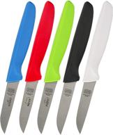 kosher cook 5-piece paring knife set - 3 inches - 🔪 sharp & color coded kitchen knives with ergonomic handles & pointed tips logo