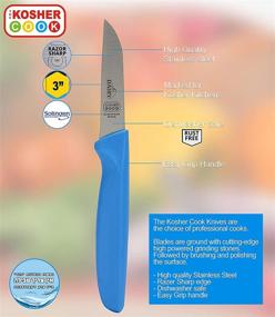 img 2 attached to Kosher Cook 5-Piece Paring Knife Set - 3 inches - 🔪 Sharp & Color Coded Kitchen Knives with Ergonomic Handles & Pointed Tips