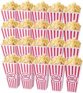 🍿 tebery 20 pack open-top popcorn boxes: reusable movie theater style containers - 7.7" tall x 4" square логотип