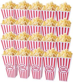 img 3 attached to 🍿 Tebery 20 Pack Open-Top Popcorn Boxes: Reusable Movie Theater Style Containers - 7.7" Tall x 4" Square