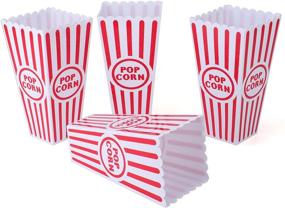 img 2 attached to 🍿 Tebery 20 Pack Open-Top Popcorn Boxes: Reusable Movie Theater Style Containers - 7.7" Tall x 4" Square