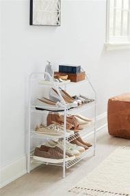 img 1 attached to 👠 Rubbermaid 4-Tier Stackable Wire Shoe Rack: White, Easy Assembly, Bedroom/Closet Organization Shelf