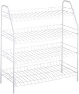 👠 rubbermaid 4-tier stackable wire shoe rack: white, easy assembly, bedroom/closet organization shelf логотип