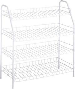 img 4 attached to 👠 Rubbermaid 4-Tier Stackable Wire Shoe Rack: White, Easy Assembly, Bedroom/Closet Organization Shelf