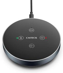 img 4 attached to 🎙 CMTECK USB Speakerphone with Microphone for Home Office Conference Calls - Portable and Powerful Desktop Microphone with 360º Voice Pickup, Advanced Noise Reduction, Mute Function, Volume Control | ZM350