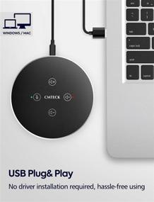 img 2 attached to 🎙 CMTECK USB Speakerphone with Microphone for Home Office Conference Calls - Portable and Powerful Desktop Microphone with 360º Voice Pickup, Advanced Noise Reduction, Mute Function, Volume Control | ZM350