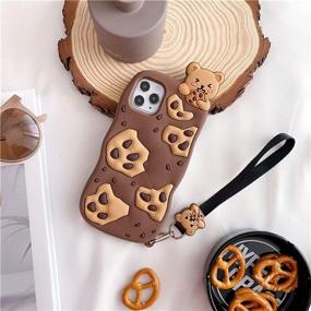 img 3 attached to 🐻 Hi-Yoohere iPhone X/XS Case - 3D Cute Happy Cookie Bear Silicone Bumper Cover with Shockproof Protection and Hang Rope - Compatible for iPhone X/XS