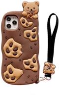 🐻 hi-yoohere iphone x/xs case - 3d cute happy cookie bear silicone bumper cover with shockproof protection and hang rope - compatible for iphone x/xs logo