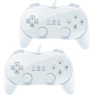 🎮 voyee classic controller 2-pack: high compatibility wired pro controllers for nintendo wii console (white_white) logo