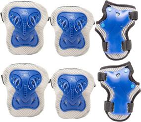 img 4 attached to 🛹 PAMASE Kids Knee Elbow Wrist Protective Guard Pads: Complete Gear Set for BMX, Skating, Scooter, Rollerblade, and Skateboarding