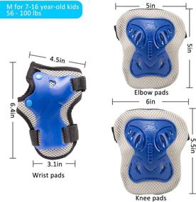 img 3 attached to 🛹 PAMASE Kids Knee Elbow Wrist Protective Guard Pads: Complete Gear Set for BMX, Skating, Scooter, Rollerblade, and Skateboarding