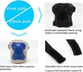 img 2 attached to 🛹 PAMASE Kids Knee Elbow Wrist Protective Guard Pads: Complete Gear Set for BMX, Skating, Scooter, Rollerblade, and Skateboarding