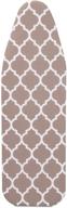 🔘 mabel home ironing board cover – 100% cotton, 54x15 inches – light brown/white patterned logo