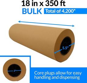 img 2 attached to 📦 USA-Made Brown Kraft Paper Roll, 18" x 350 Feet - Jumbo Size for Shipping, Moving, Crafting, Wrapping - Plain Kraft Packing Paper, Arts & Crafts, Bulk Purchase