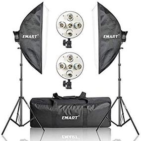 img 1 attached to 📸 Emart Softbox Photography Lighting Kit, 2250W Continuous Lighting Photo Studio Softbox 20x28, Pack of 10 E27 Video Lighting Bulbs