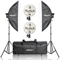📸 emart softbox photography lighting kit, 2250w continuous lighting photo studio softbox 20x28, pack of 10 e27 video lighting bulbs logo