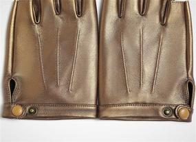 img 1 attached to 🧤 YISEVEN Fingerless Lambskin Leather Motorcycle Gloves: Stylish & Protective Unisex Hand Accessories
