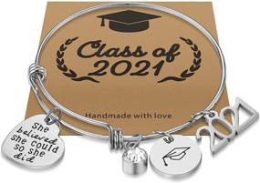 img 4 attached to 🎓 Haoze Graduation Gifts 2021: College & High School Graduation Bracelet for Her - She Believed She Could So She Did Inspirational Gift for Sister & Best Friends