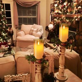 img 3 attached to 🕯️ Enhance Ambiance with 5plots 3” x 6” Gold Flickering Flameless Candles: Unbreakable Glass Battery Operated Plexiglass LED Pillar Radiance Candles with Remote Control and Timer