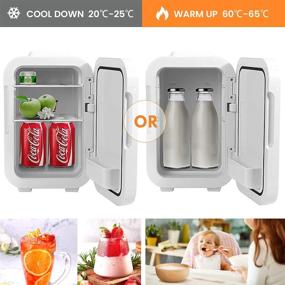 img 2 attached to 🌺 Compact Mirrored LED Mini Fridge 8L/8 Can Beauty Refrigerator - Skincare/storage for Insulin, Creams, Breast Milk, Foods - AC/DC Portable Cooler and Warmer for Home and Travel