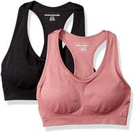 🏋️ amazon essentials women's 2-pack light-support seamless sports bras: comfortable and durable workout bras for active women logo