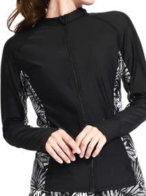 img 4 attached to 👚 Actleis Women's Long Sleeve Zip Rash Guard, UPF50+ UV Sun Protection Quick Dry Swimming Running Fishing Shirt - US-AL20003