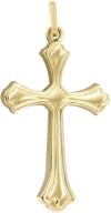 🛐 lucchetta premium orthodox cross pendant: solid 14k gold, 1x0.67 inches - for men, women, teen boys & girls (cr2218) logo