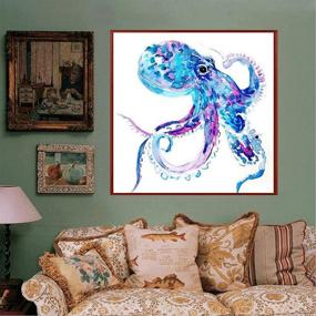 img 3 attached to 🎨 Dive into Creativity with DIY 5D Diamond Painting: Full Drill Colourful Octopus Oil Painting Kit for Home Wall Decor