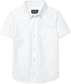 img 4 attached to Boys' Short Sleeve 👔 Oxford Shirt by The Children's Place