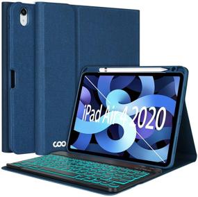 img 4 attached to 📱 Apple iPad Air 4th Generation Keyboard Case 10.9” 2020 - COO Keyboard Case with Backlit Wireless Keyboard, Pencil Holder - Compatible with iPad Pro 11” 2018