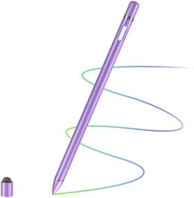 img 4 attached to High Precision Purple Stylus Pens for iPad/iPhone/Samsung - Fine Point Stylist for Writing and Drawing on Touch Screens