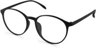 👓 prevent eye strain & fatigue with blue light blocking glasses - uv filter lenses, non-prescription - ideal for work, gaming, reading - for men & women - matte black, one size logo
