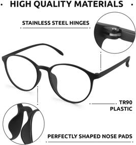 img 2 attached to 👓 Prevent Eye Strain & Fatigue with Blue Light Blocking Glasses - UV Filter Lenses, Non-Prescription - Ideal for Work, Gaming, Reading - for Men & Women - Matte Black, One Size