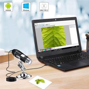 img 1 attached to 🔍 USB Digital Microscope 50X to 1600X with 8 LED Magnification, Camera for Mac Windows 7/8/10 Android Linux, Handheld USB Phone Microscope – Includes OTG Adapter and Metal Stand