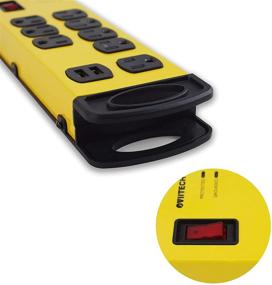 img 1 attached to 🔌 Oviitech 8 Outlet Mountable Surge Protector Power Strip - Metal with 2 USB Charging Ports (2.4A), 1800 Joules, 6ft Extension Cord, Yellow & Black - ETL Listed