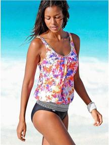 img 3 attached to 👙 Stylish ZHENWEI Women's Swimwear: Printed Push up Two-Piece Tankini Bathing Suit