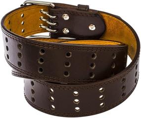 img 1 attached to 👔 Faux Leather Three-Holed Belt: A Must-Have Men's Belt Accessory