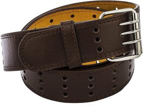 img 2 attached to 👔 Faux Leather Three-Holed Belt: A Must-Have Men's Belt Accessory